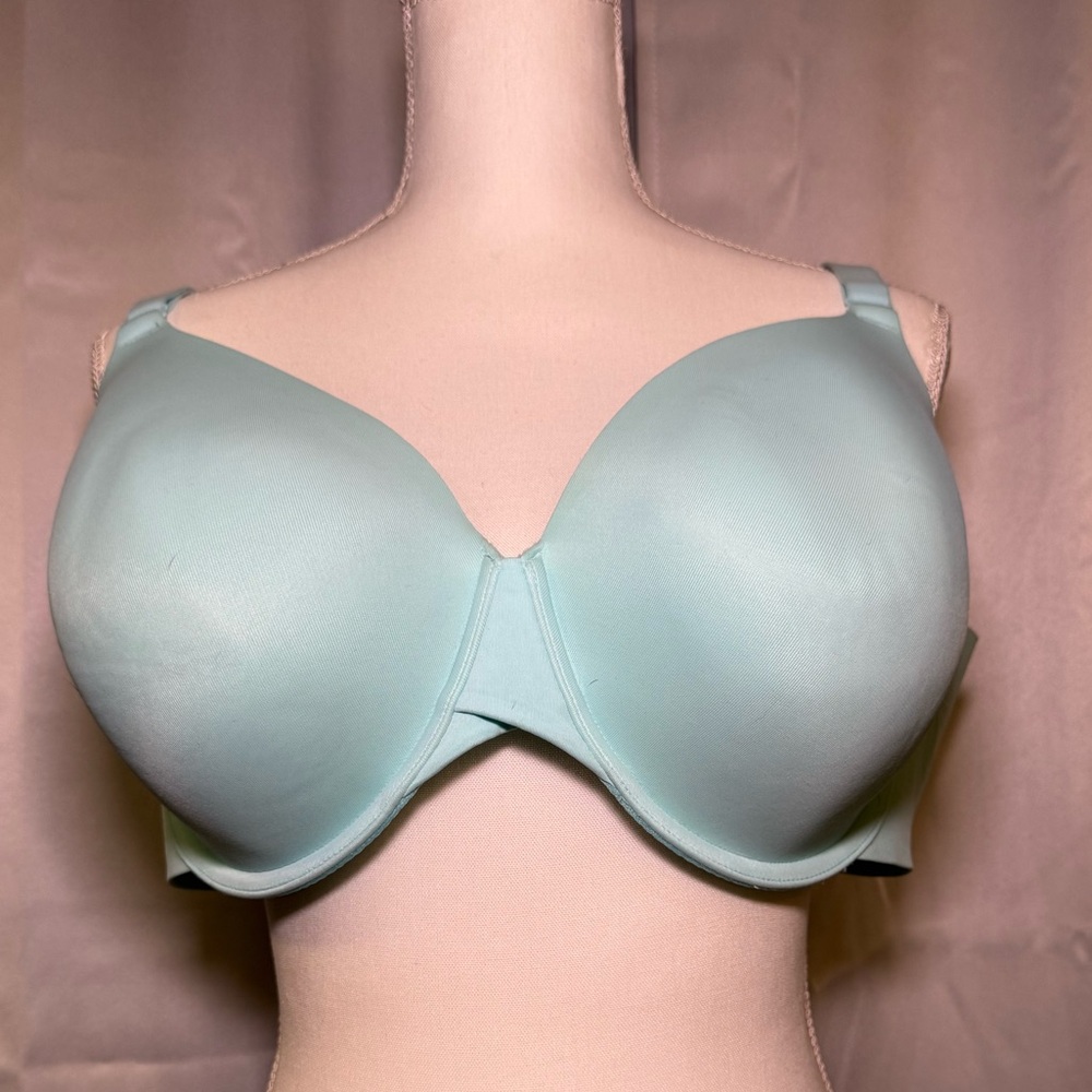 Cacique Bra 44DDLightly Lined Full Coverage Turquoise Blue Solid Underwire EUC